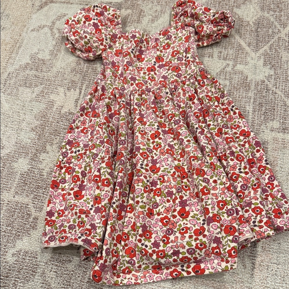 Adorable Floral Puff Sleeve Kids Dress